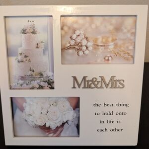 Elegant White 'Mr & Mrs' Photo Frame